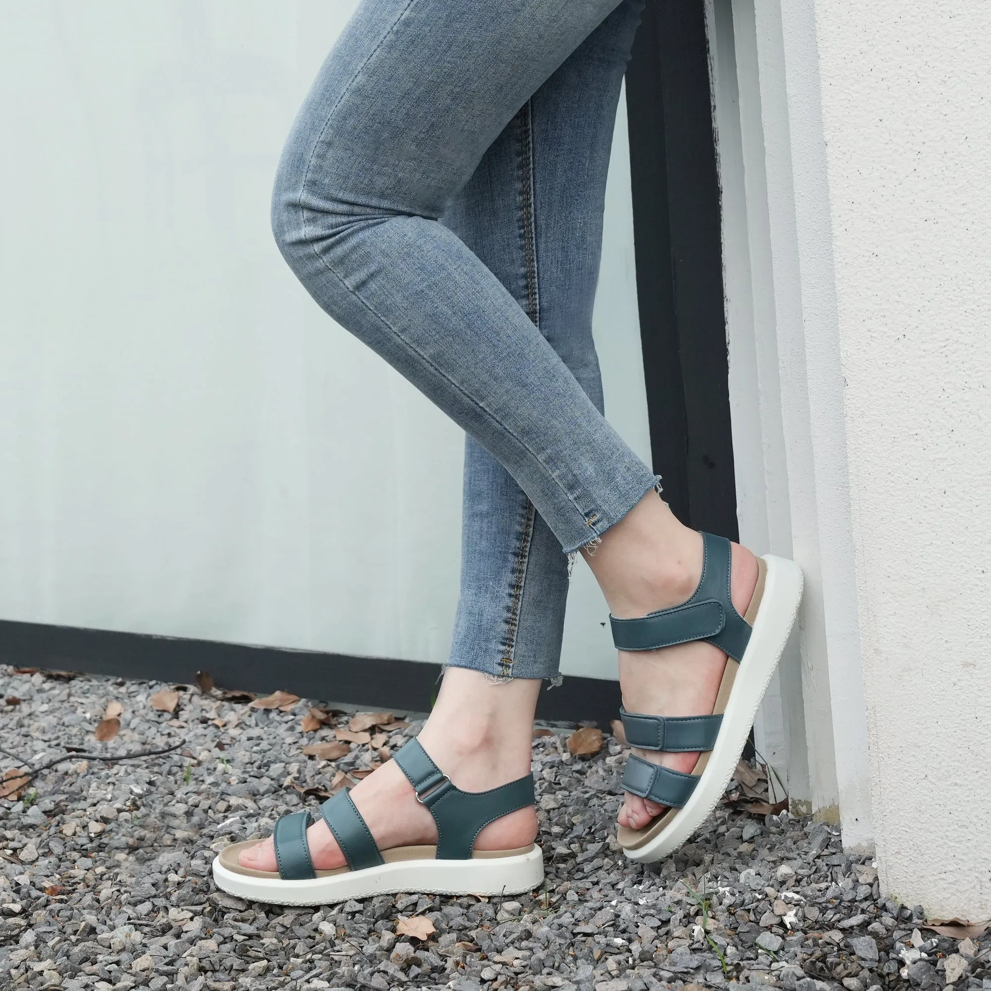 Navy Arch Support Sandals-Kitty