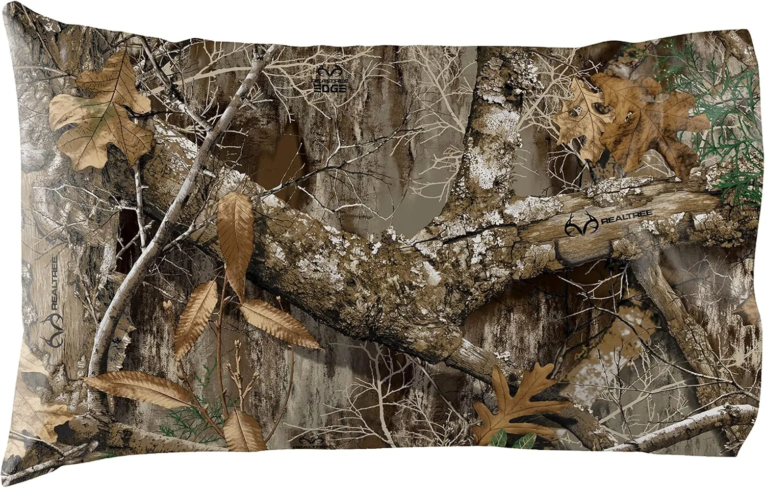 Northwest Realtree 4-Piece Queen Sheet Set, 1 Fitted Sheet, 1 Flat Sheet, 2 Pillowcases, Camo Bedding, Cabin Sheets, Realtree Edge