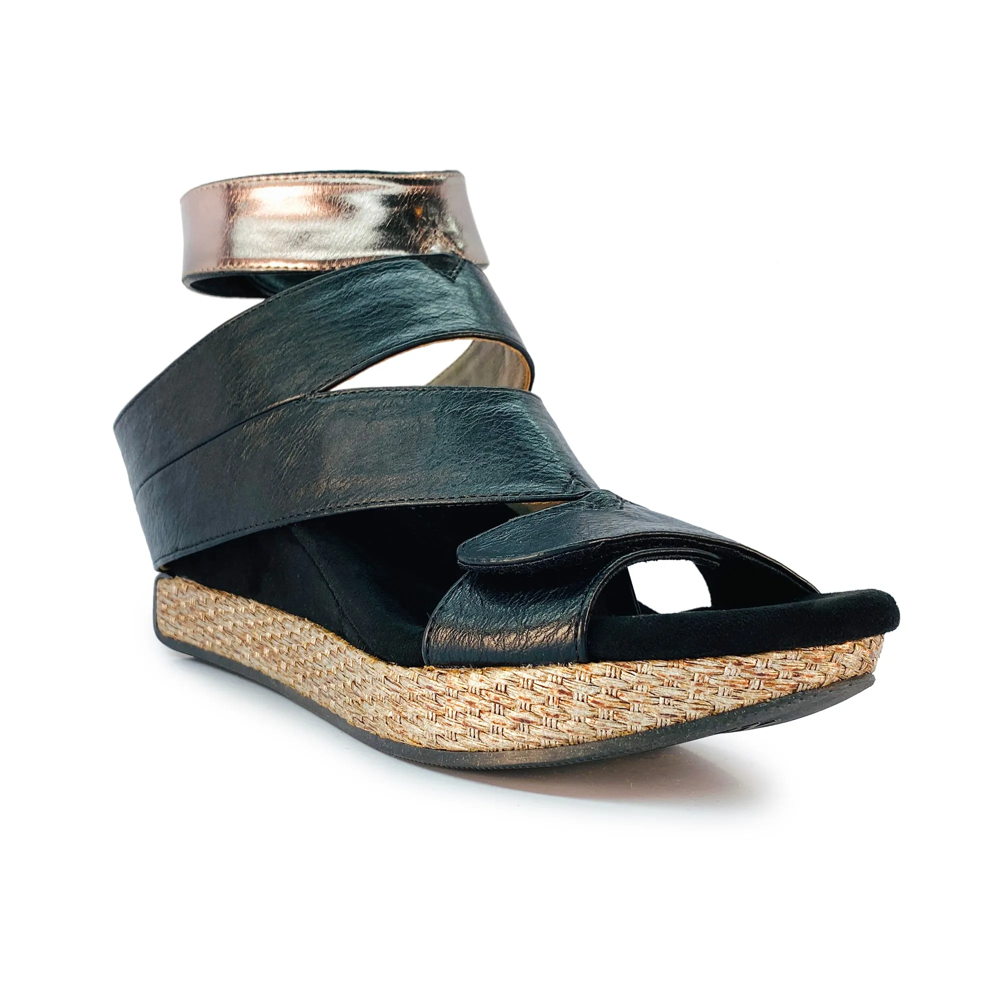 Olivia 2 - Taupe flips to Black - 4 Way Sandal