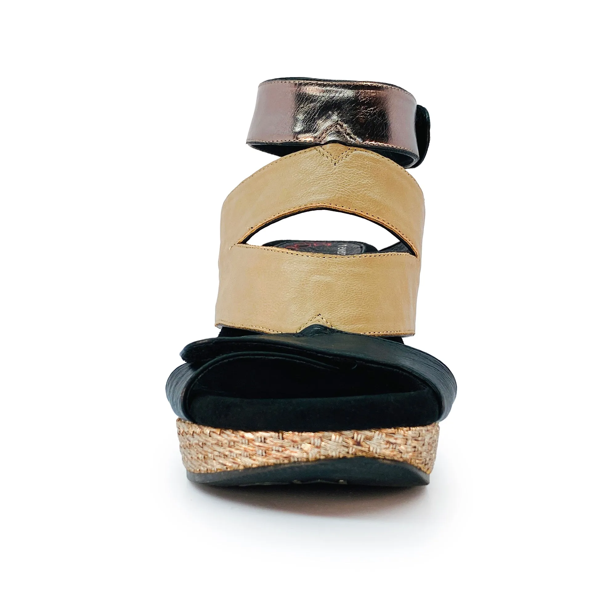 Olivia 2 - Taupe flips to Black - 4 Way Sandal
