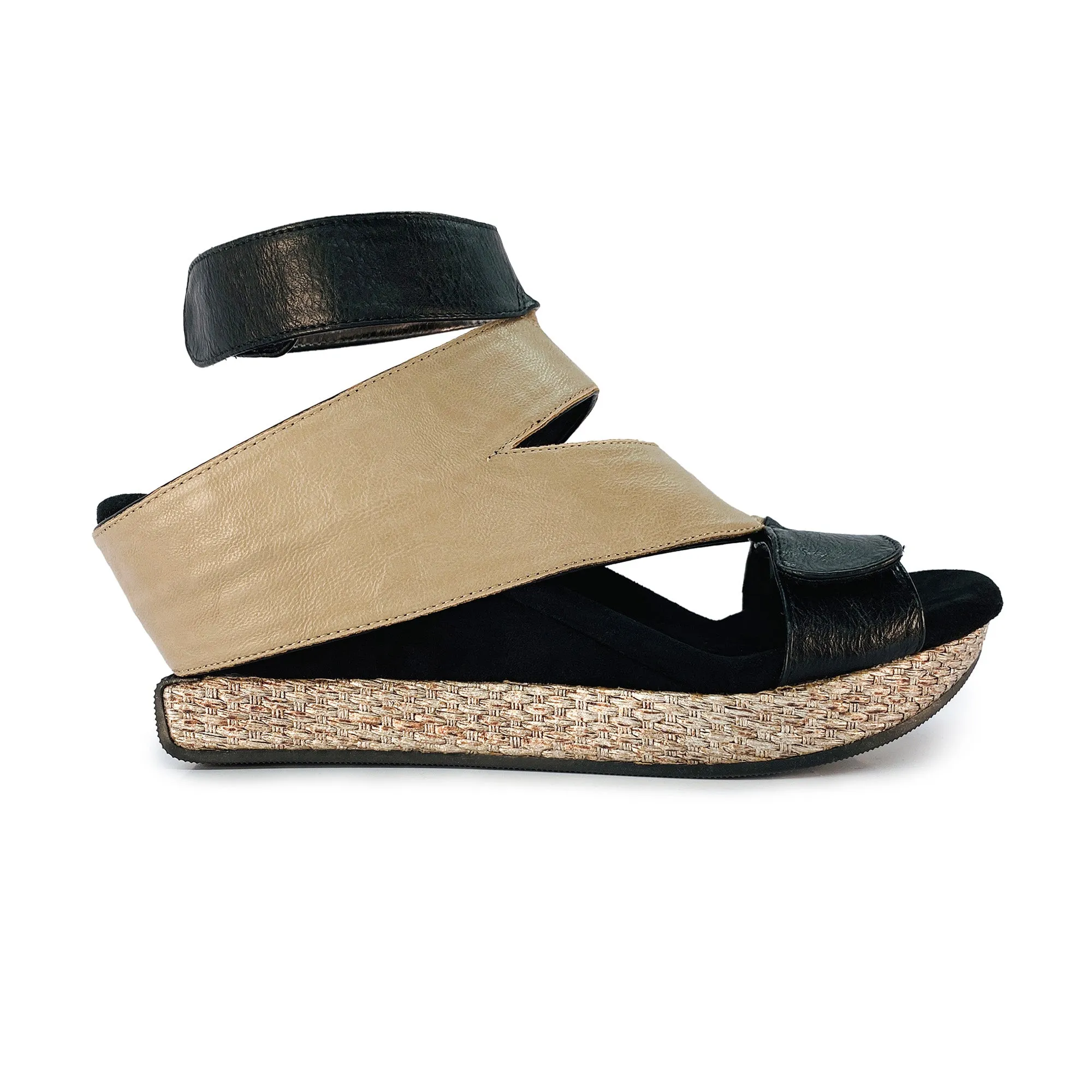 Olivia 2 - Taupe flips to Black - 4 Way Sandal