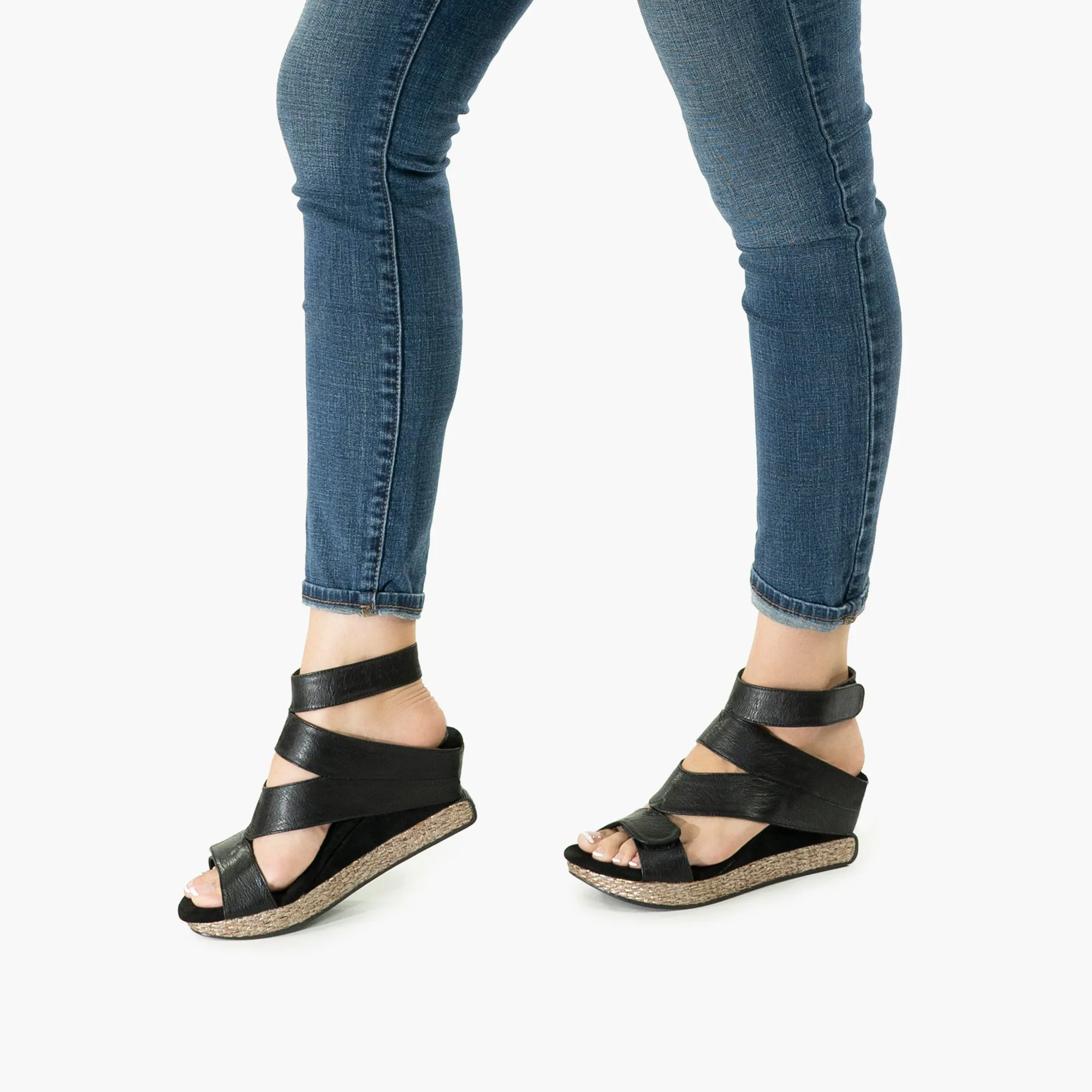 Olivia 2 - Taupe flips to Black - 4 Way Sandal