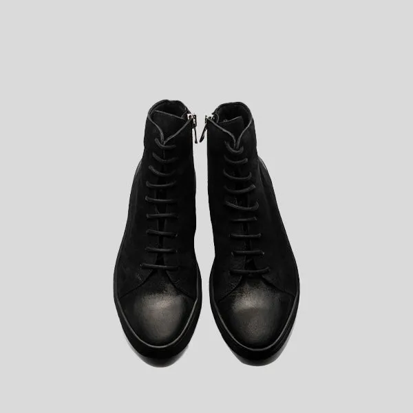 OLLIE waxed suede BLACK