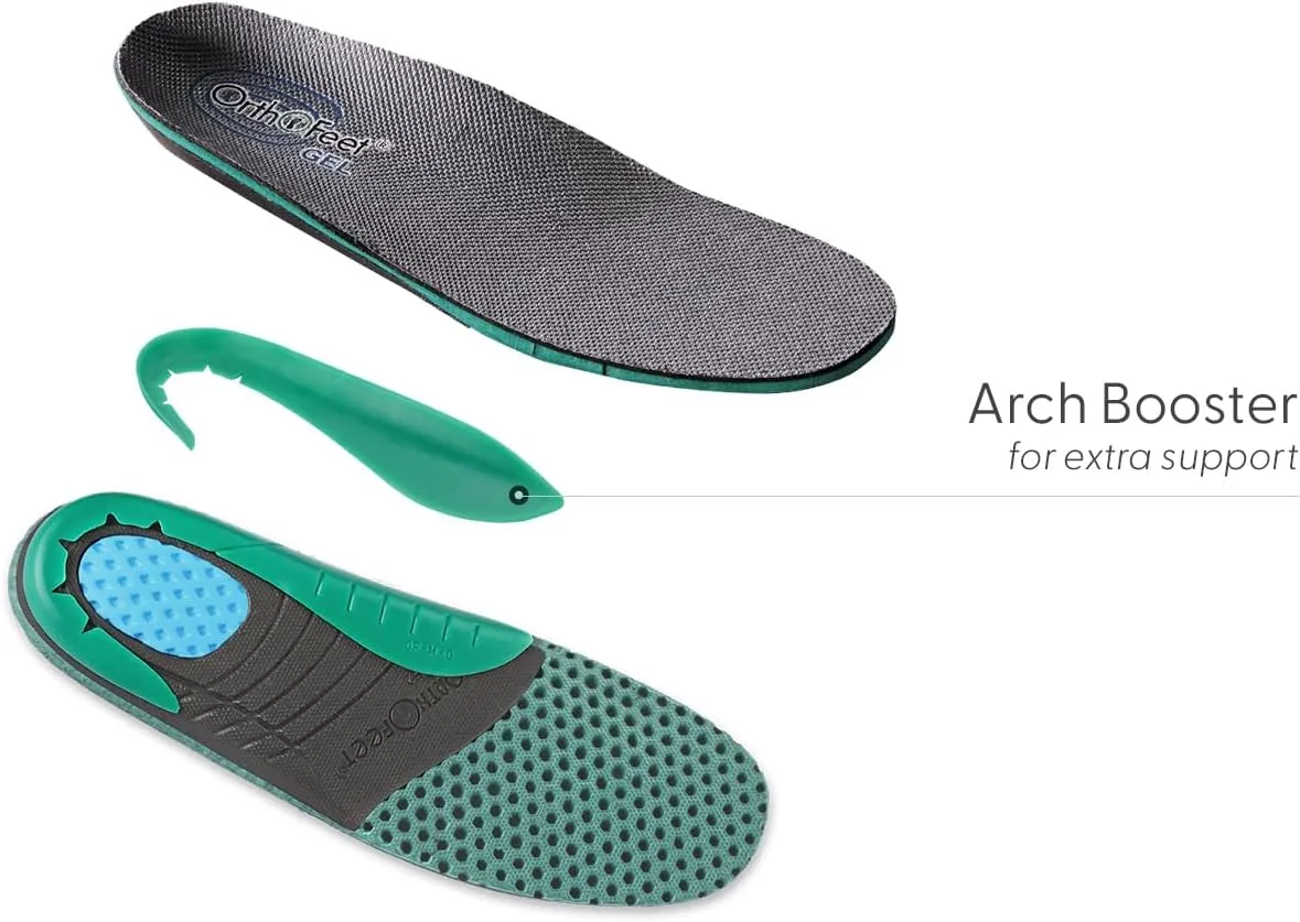 Orthofeet Men's Orthotic Insoles with Arch Support for Plantar Fasciitis and Pain Relief, Size 8.5