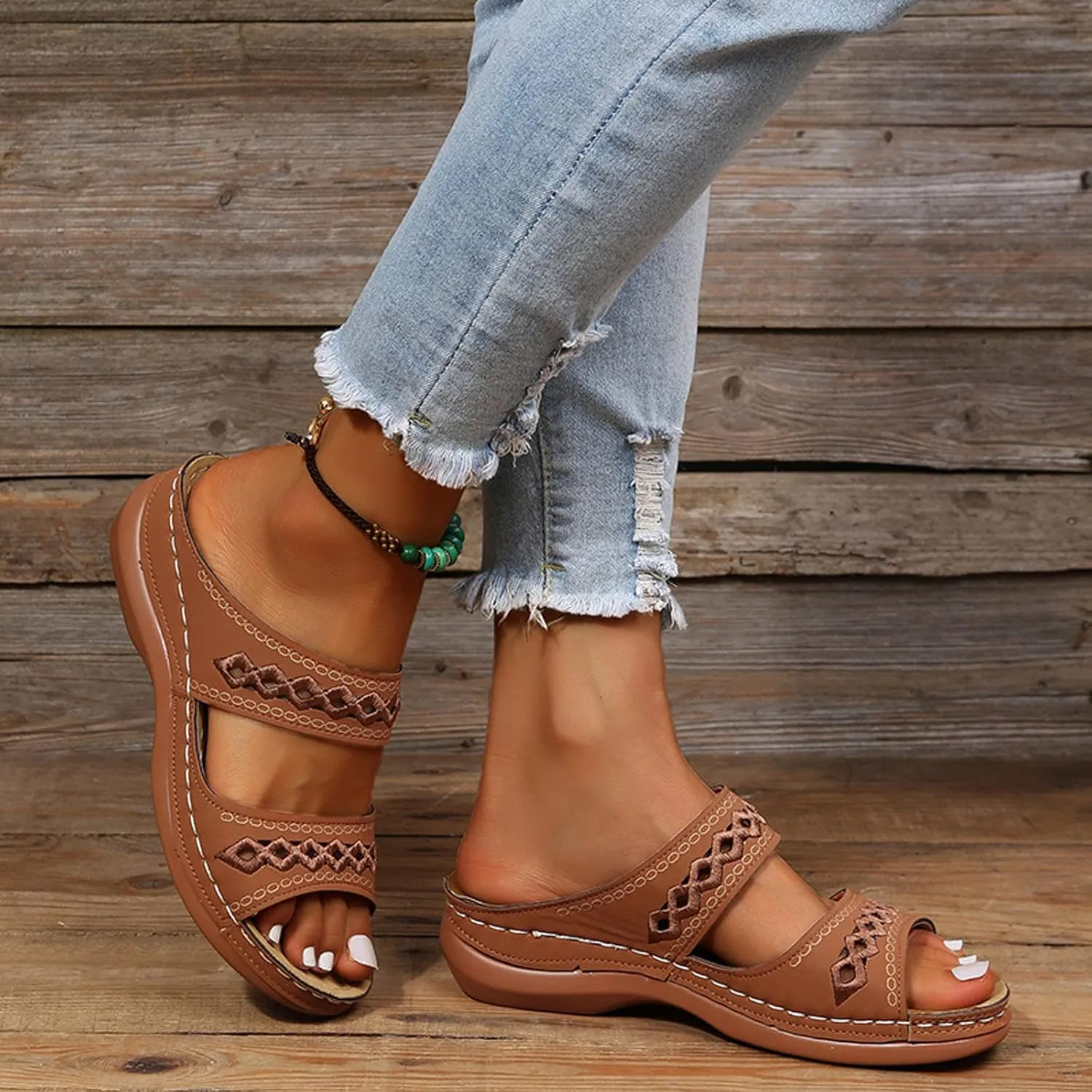 Orthopedic Sandals For Women,Women's Sandals Wedge Massage Roman Casual Sandals Women's Slide Gladiator Sandals For Women Wedge