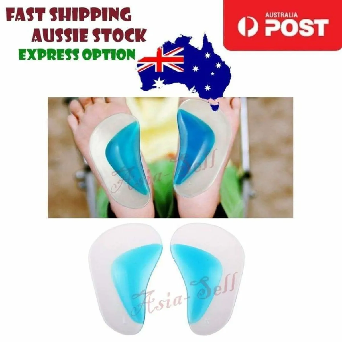 Orthotic Arch Supports Insoles Flat Foot Gel Flatfoot Corrector Shoe Silicone Insert