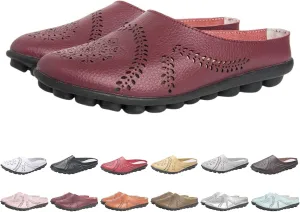 Owlkay Shoes for Women，Hollow Flats Slip-on Summer Slippers,Casual All Match Flats Slippers