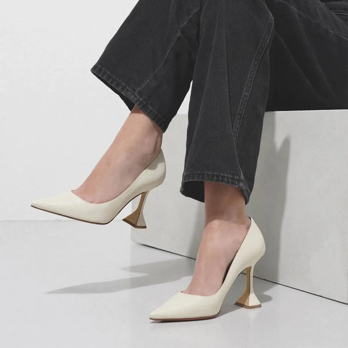 Pazzion Women Fashion Closed Pointed Toe Pumps High Heels Slip On Solid Color Shoes for Casual Walking Dating Outfit Size 4-16 US