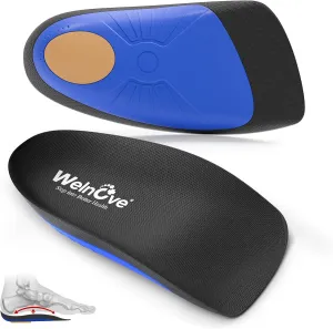 Plantar Fasciitis Inserts for Heel Pain - (FSA HSA Eligible) Welnove Arch Support Heel Cushions Insoles for Heel Spur, Achilles Tendon, Heel Cups for Most Shoes Women's 10-13, Men's 9-12