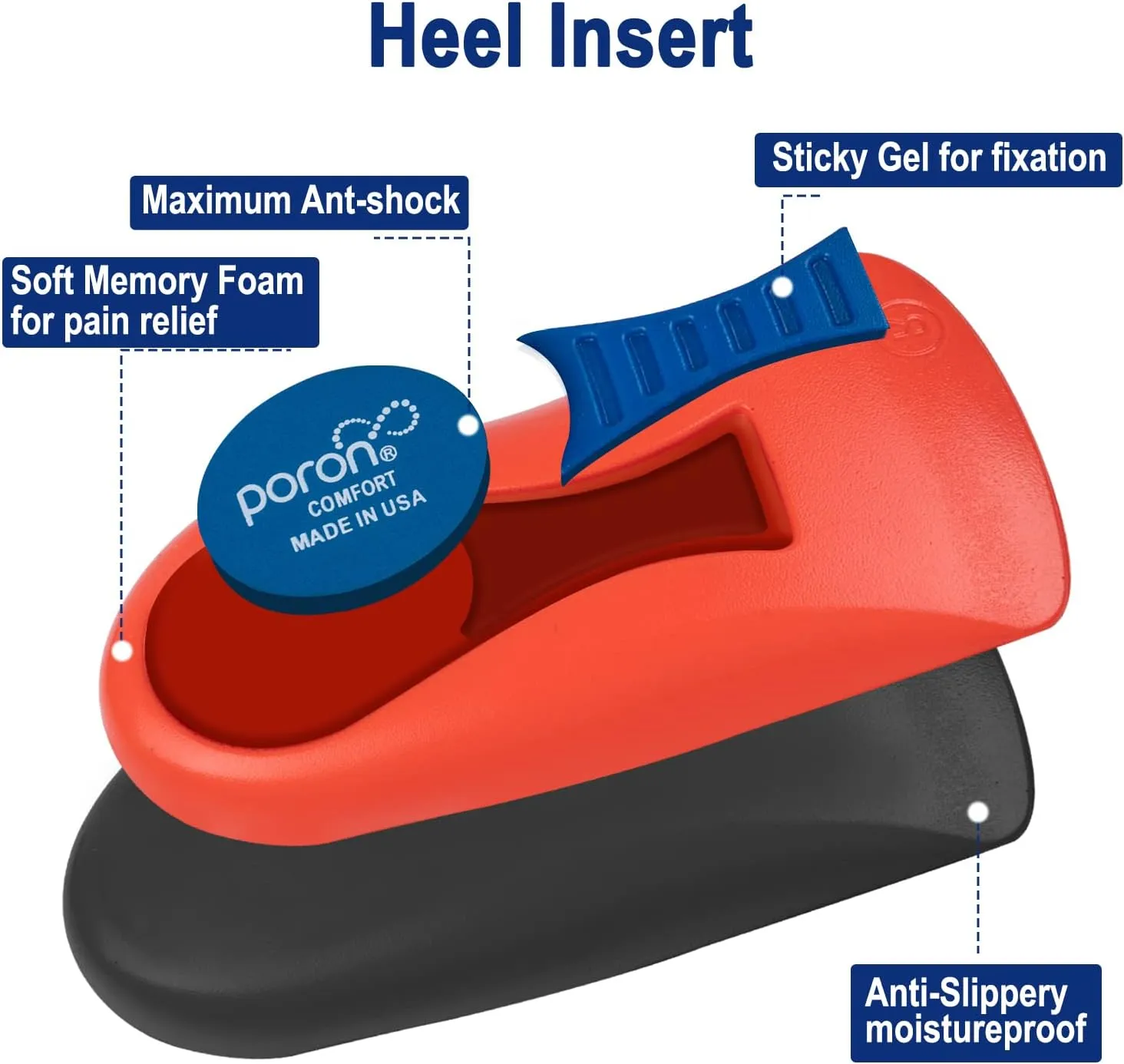 Plantar Fasciitis Relief Arch Support Shoe Inserts for Women and Men, Heel Cup for Heel Pain Relief, Achilles Tendonitis Relief and Max Anti-Shock, Heel Pads for Heel Spur Relief and Heel Lift