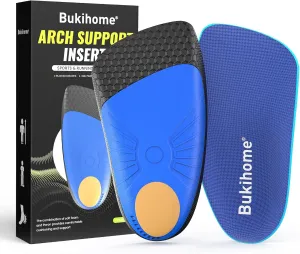 Plantar Fasciitis Relief Heel Inserts - Bukihome Heel Cushion Inserts Gel Heel Shock Absorbing Insoles for Heel Spur, Achilles Tendon, Foot Care Heel Cups Arch Support Inserts for Shoes-Small