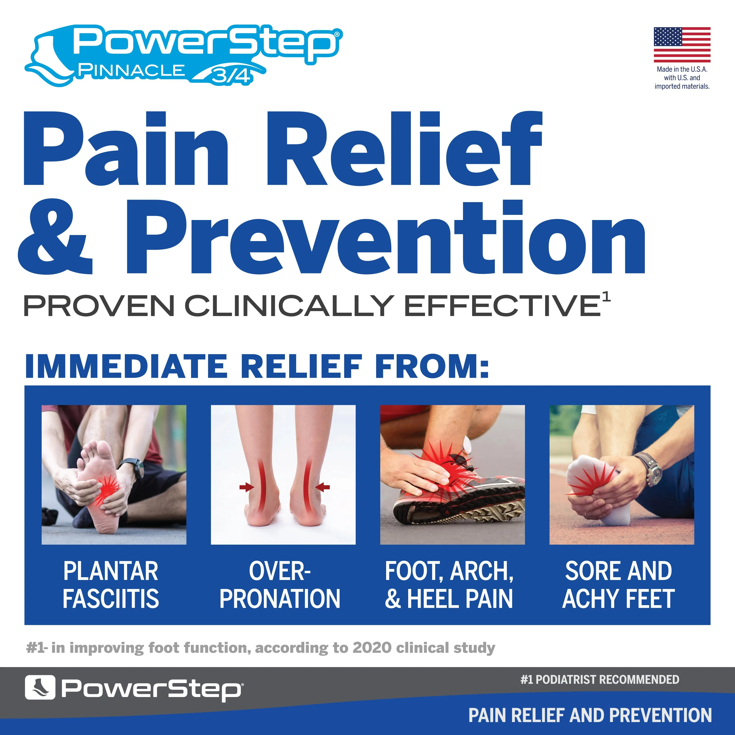 PowerStep Pinnacle 3/4 Insoles