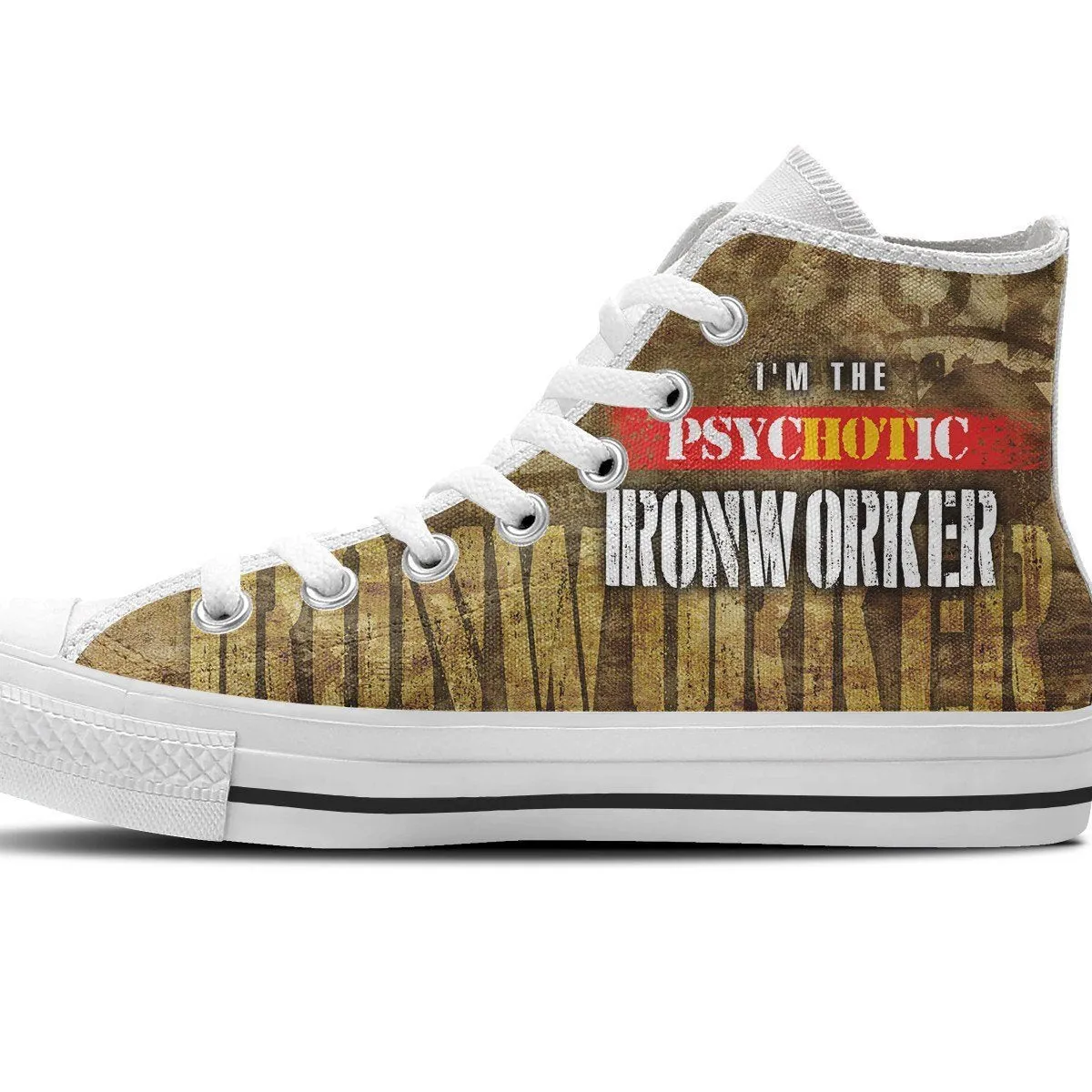 psychotic ironworker ladies high top sneakers