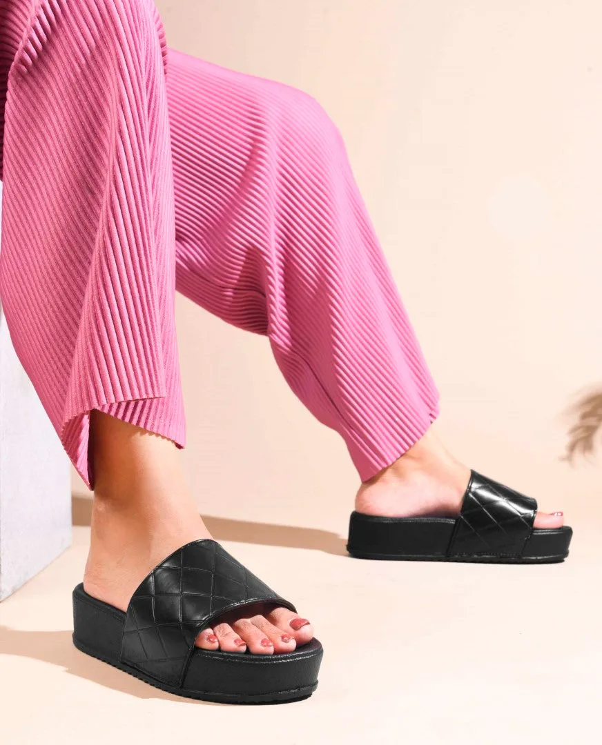 Quilted Slip-On Flat Sandals