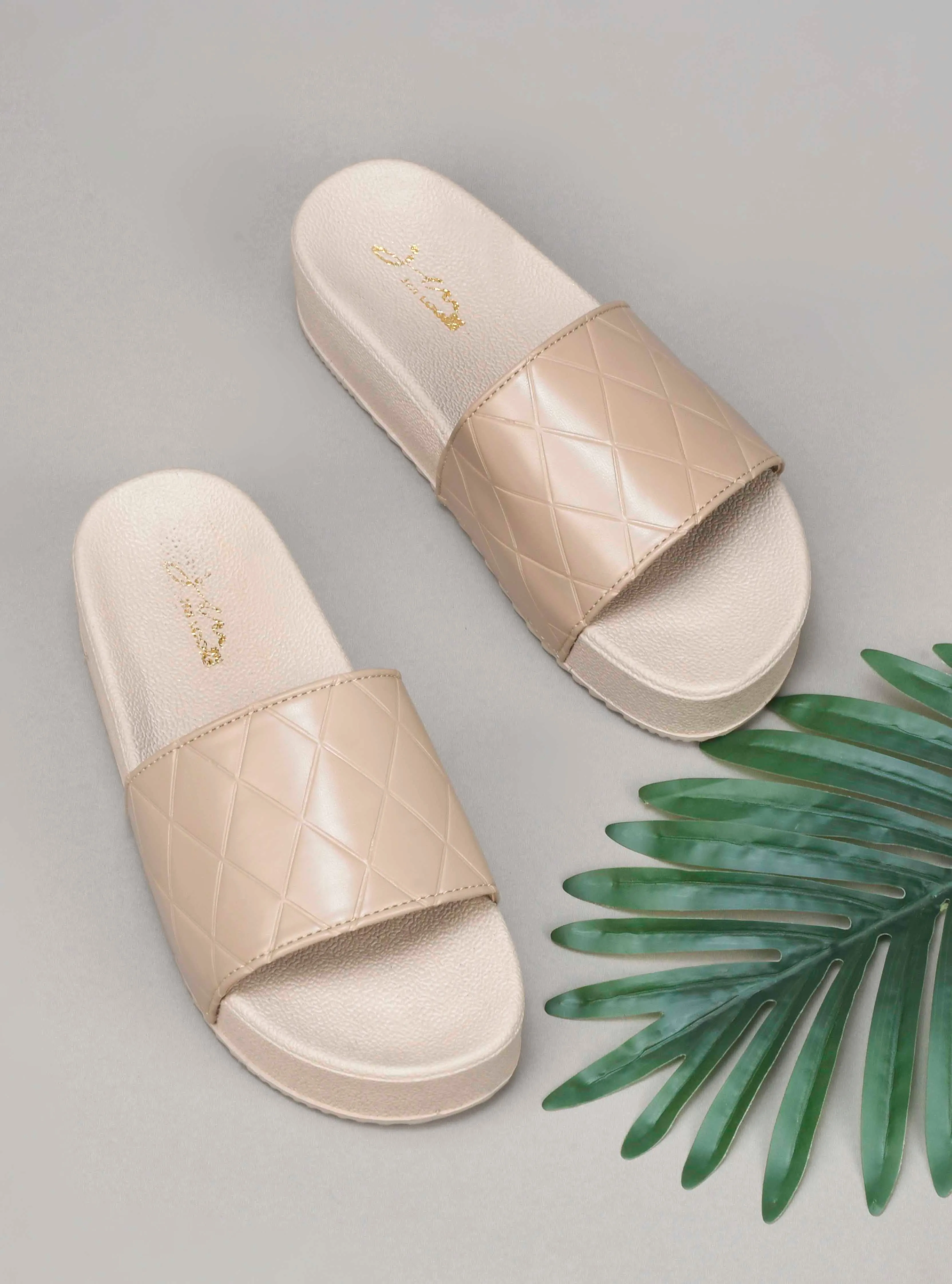Quilted Slip-On Flat Sandals