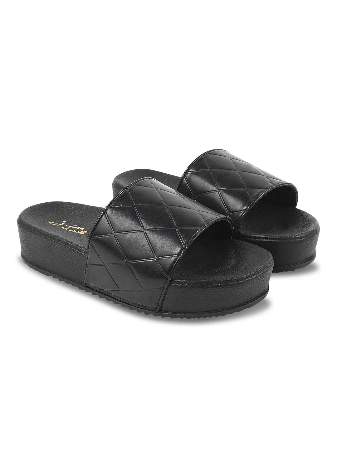 Quilted Slip-On Flat Sandals