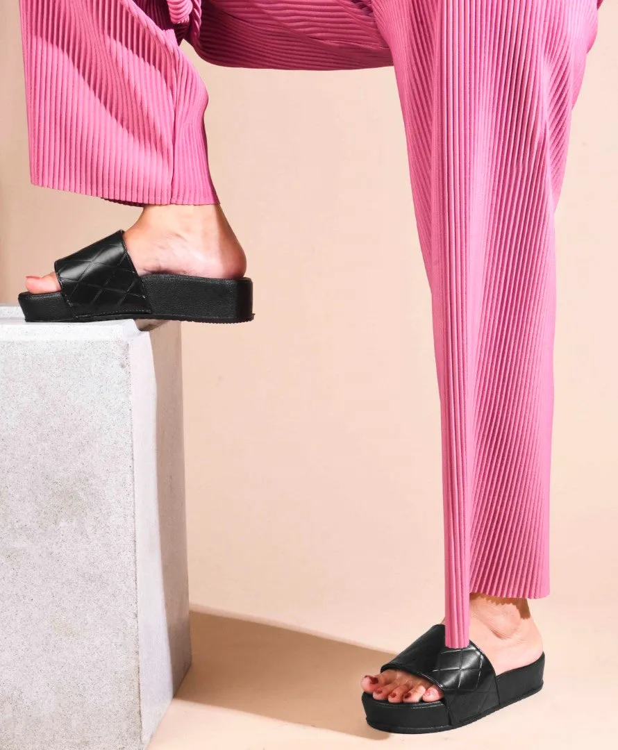 Quilted Slip-On Flat Sandals