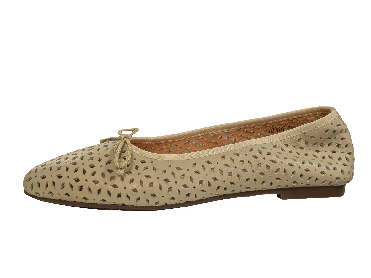 Ralph Migel  Nude Laser Cut Ballet Flat  Windy