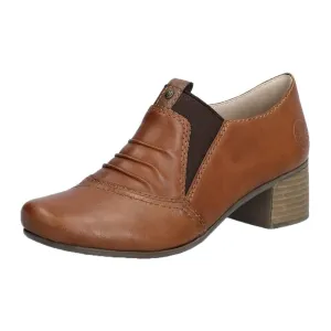 Rieker Womens 41657-25 Brown Leather Slip On Shoes