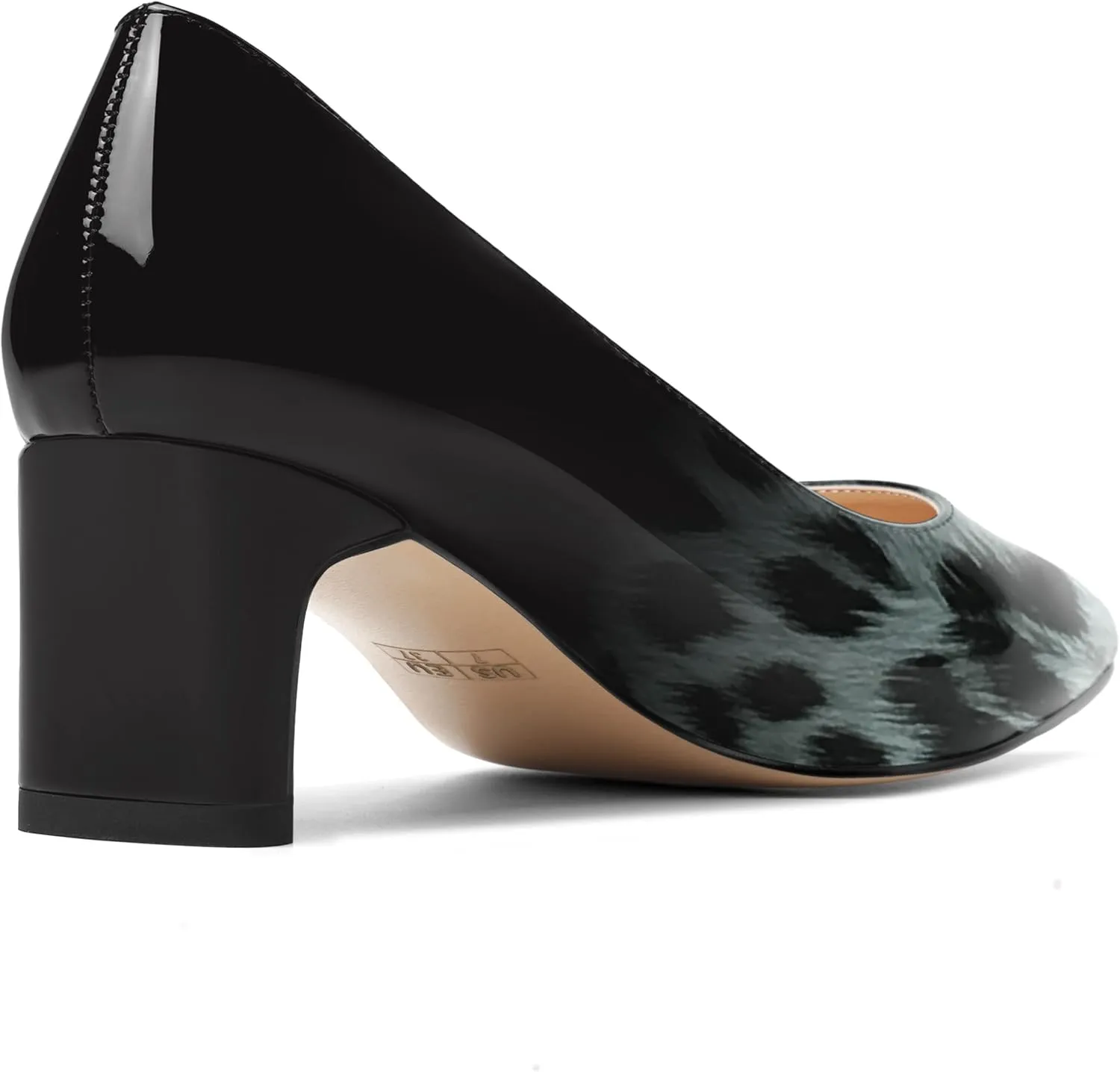 ROSERWISH Womens Slip On Patent Pointed Toe Dating Chunky Low Heel Pumps Dress Shoes 2 Inch