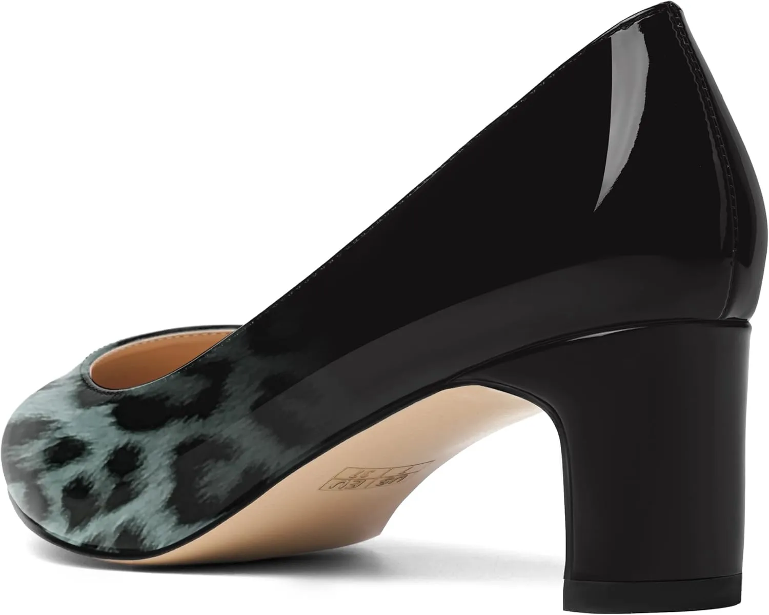 ROSERWISH Womens Slip On Patent Pointed Toe Dating Chunky Low Heel Pumps Dress Shoes 2 Inch