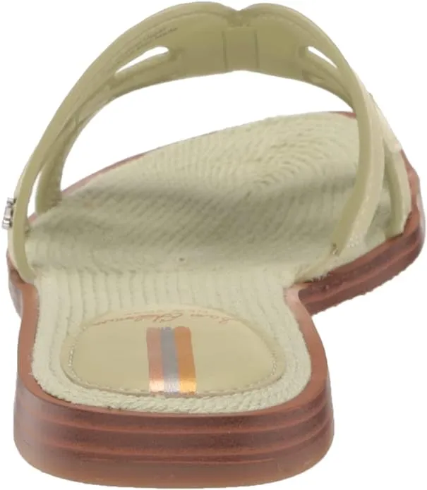 Sam Sandals Slip Edelman On Rounded Slides Pistachio Modern Leather Last chance offer Flats Toe Open Bay