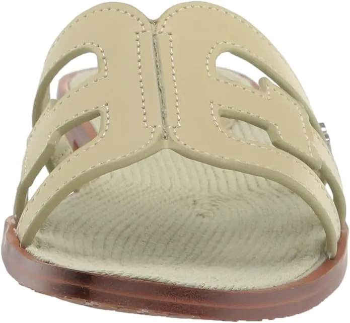 Sam Sandals Slip Edelman On Rounded Slides Pistachio Modern Leather Last chance offer Flats Toe Open Bay