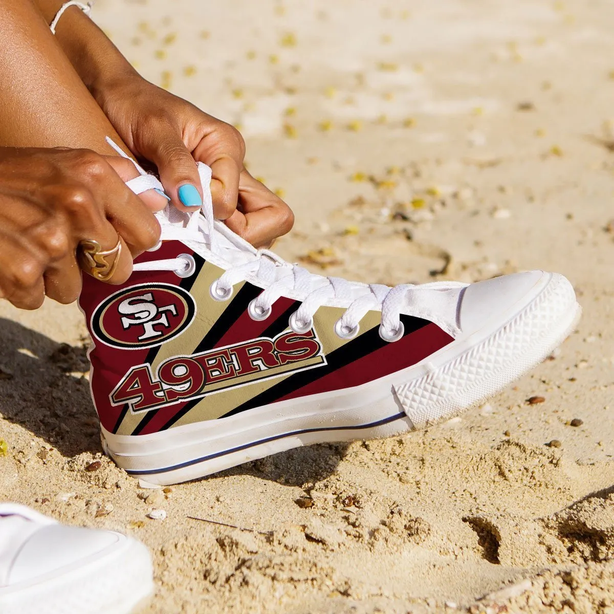 san francisco 49ers ladies high top sneakers