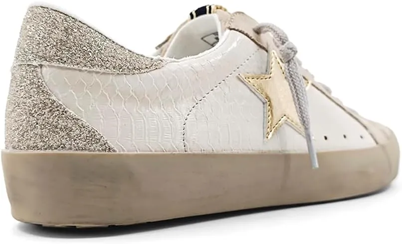 Shu Shop Womens Paula Print Lace Up Sneakers Shoes Casual - Off White