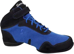Skazz by Sansha Women's Dance Studio Exercise Sneakers Canvas Suede TPR Split-Sole BOOMELIGHT (US 11.5 / Skazz 12 M), Black/Blue