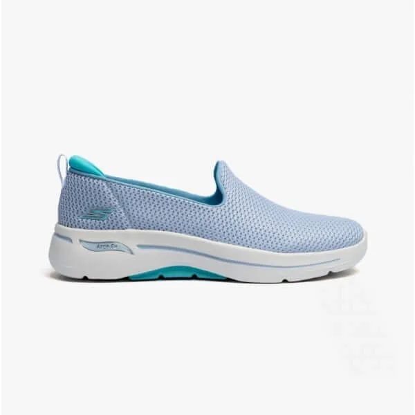 Skechers 124880/GYAQ GO WALK ARCH FIT - HAZEL Womens Slip-On Trainers Grey/Aqua