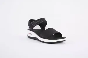 SKECHERS - 163310 ARCH FIT SUNSHINE VELCRO STRAP FLAT SANDAL - BLACK