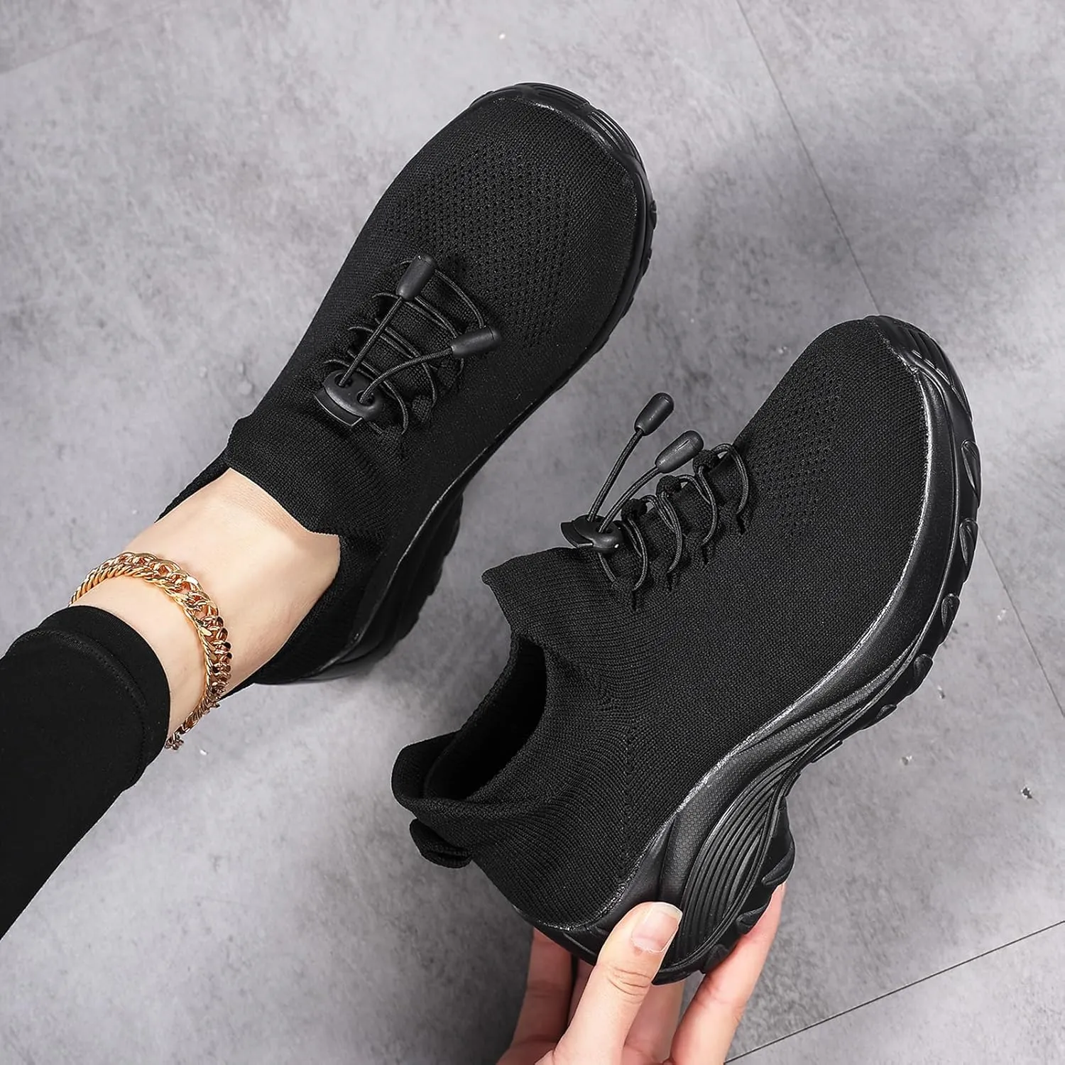 Slip On Orthopedic Sneakers for Women Comfortable Casual Ladies Athletic Shoes Lightweight Wide Width Arch Support Non Slip Shoes Breathable Mesh Woven Low Top Walking Shoe