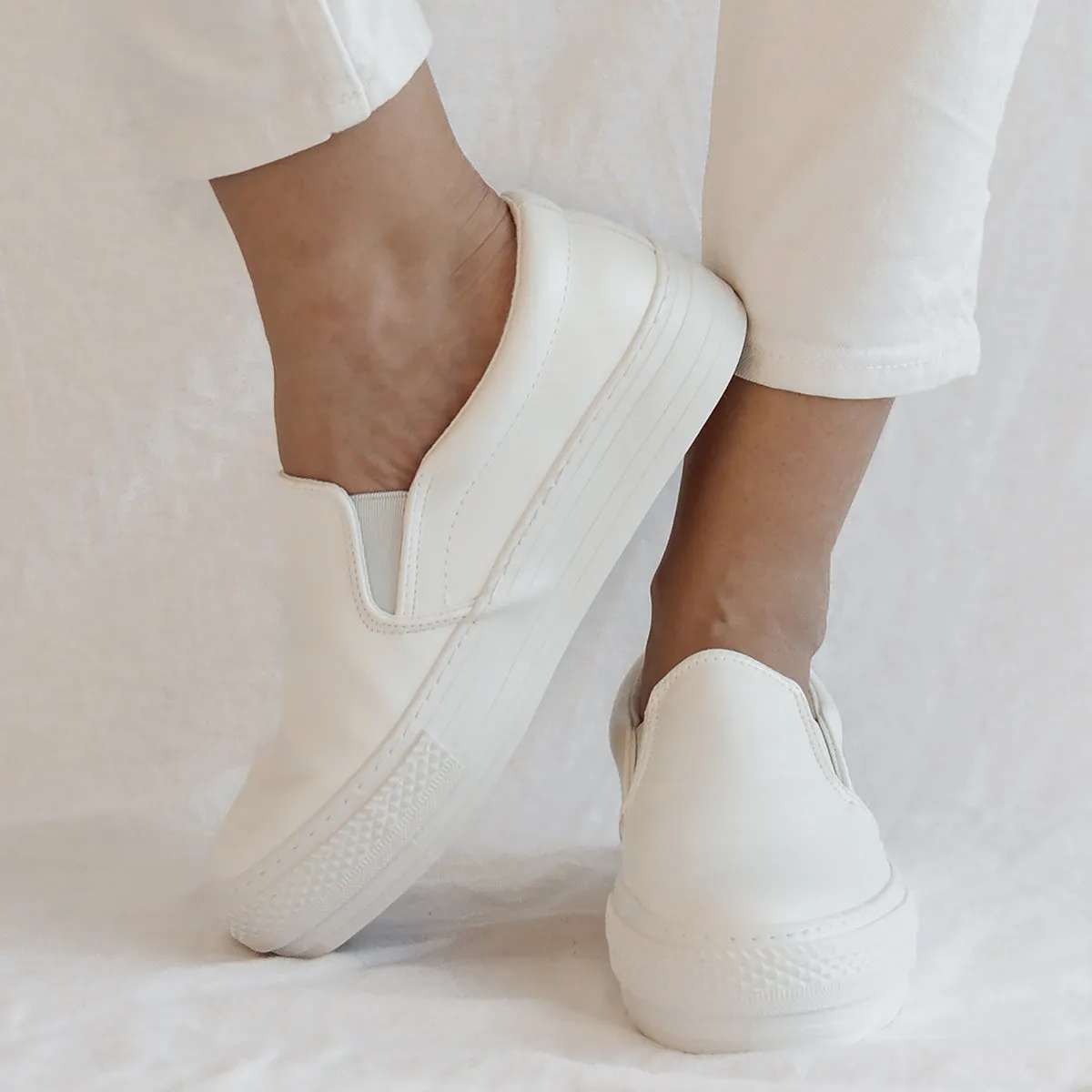 Slip On Platforms | White