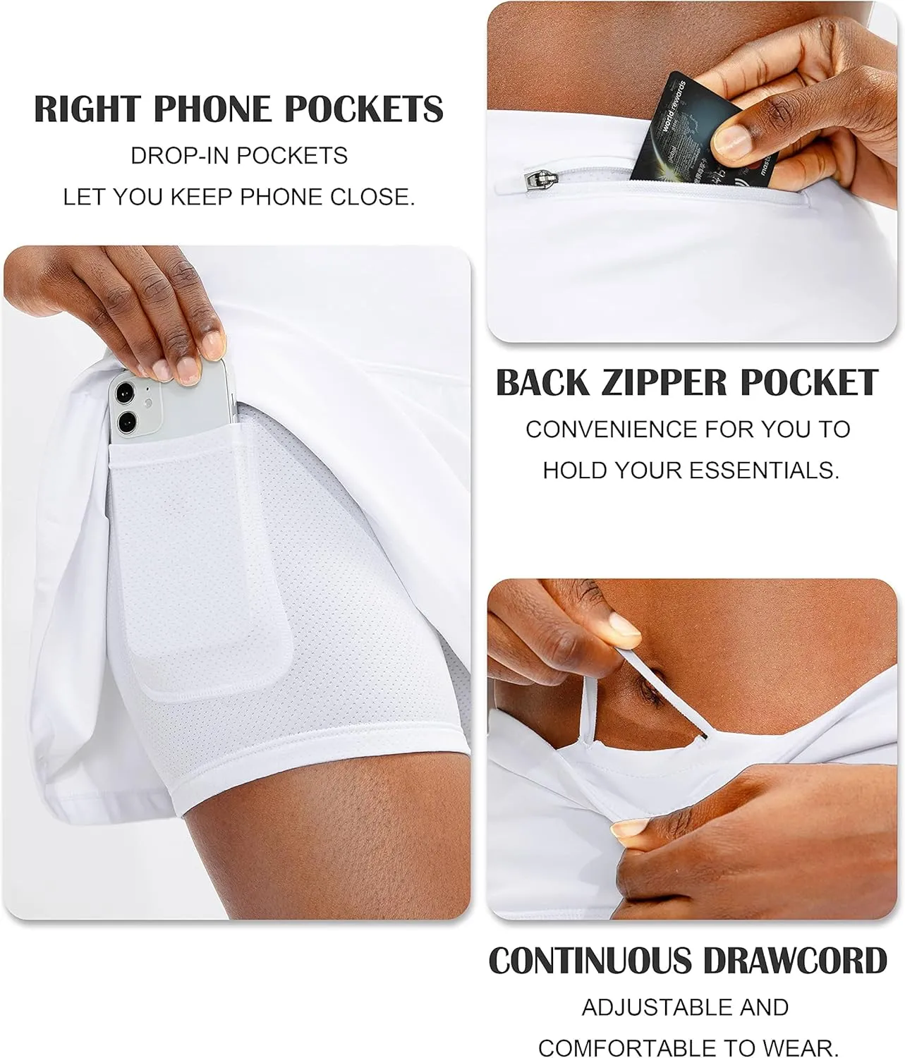 Soothfeel Pleated Tennis Skirt for Women with Pockets Women's High Waisted Athletic Golf Skorts Skirts for Workout Running
