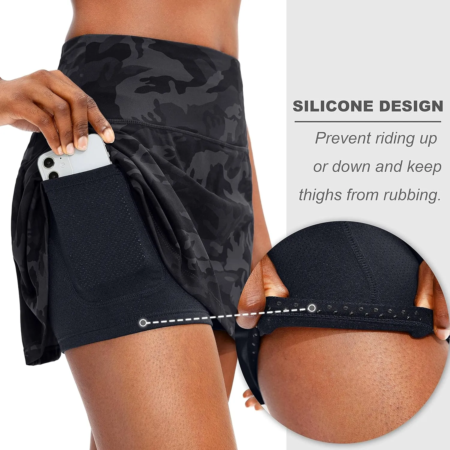 Soothfeel Pleated Tennis Skirt for Women with Pockets Women's High Waisted Athletic Golf Skorts Skirts for Workout Running