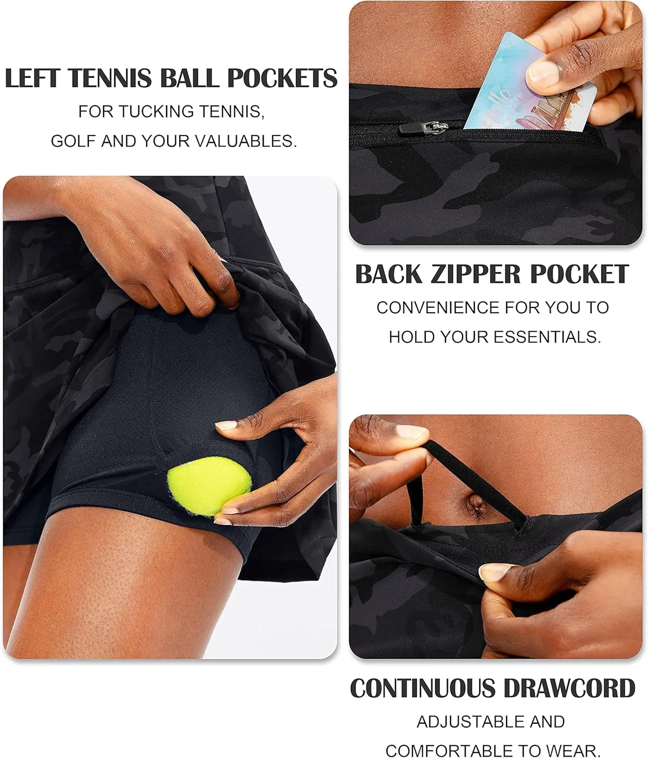 Soothfeel Pleated Tennis Skirt for Women with Pockets Women's High Waisted Athletic Golf Skorts Skirts for Workout Running