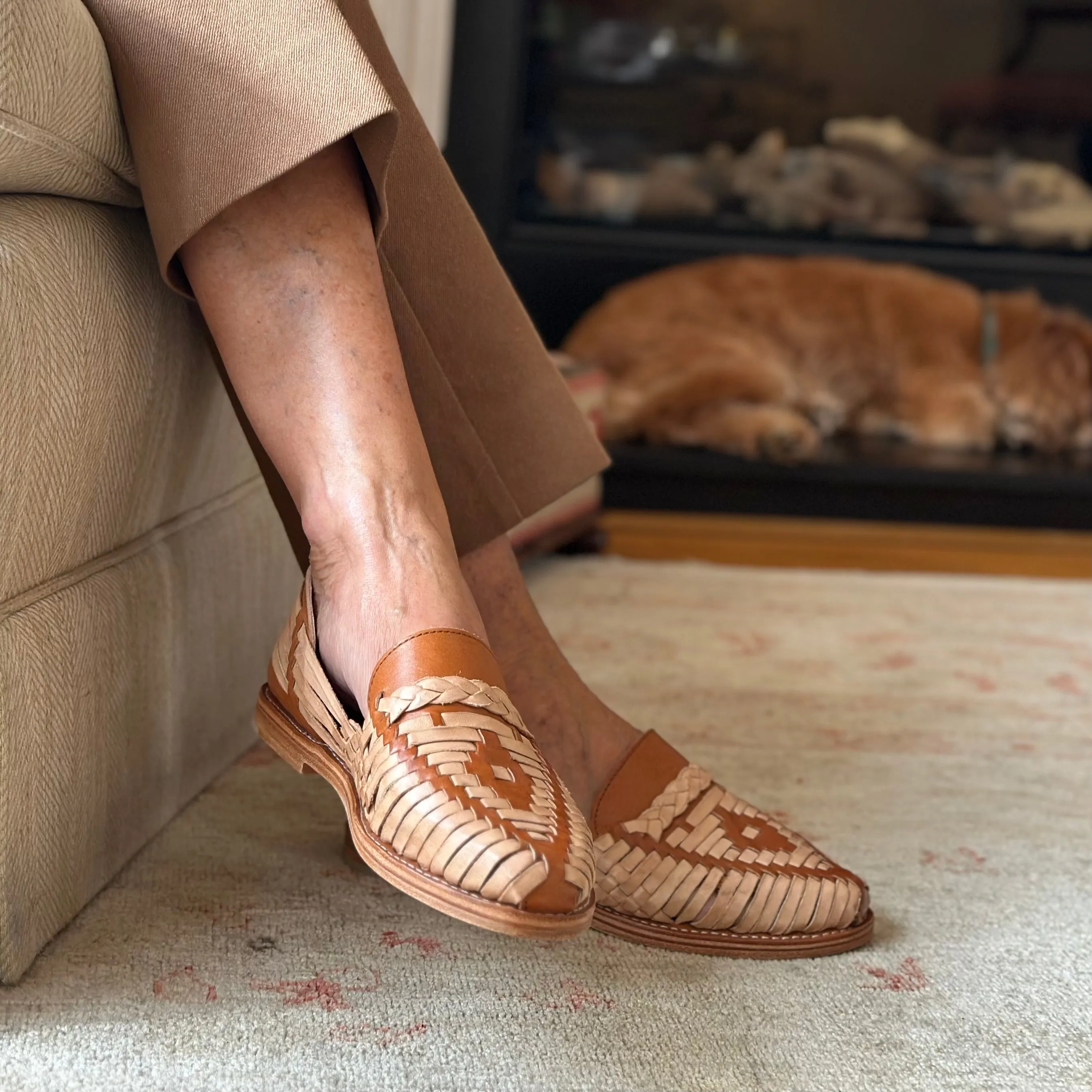 Tan and Cream Leather Isabel Loafer