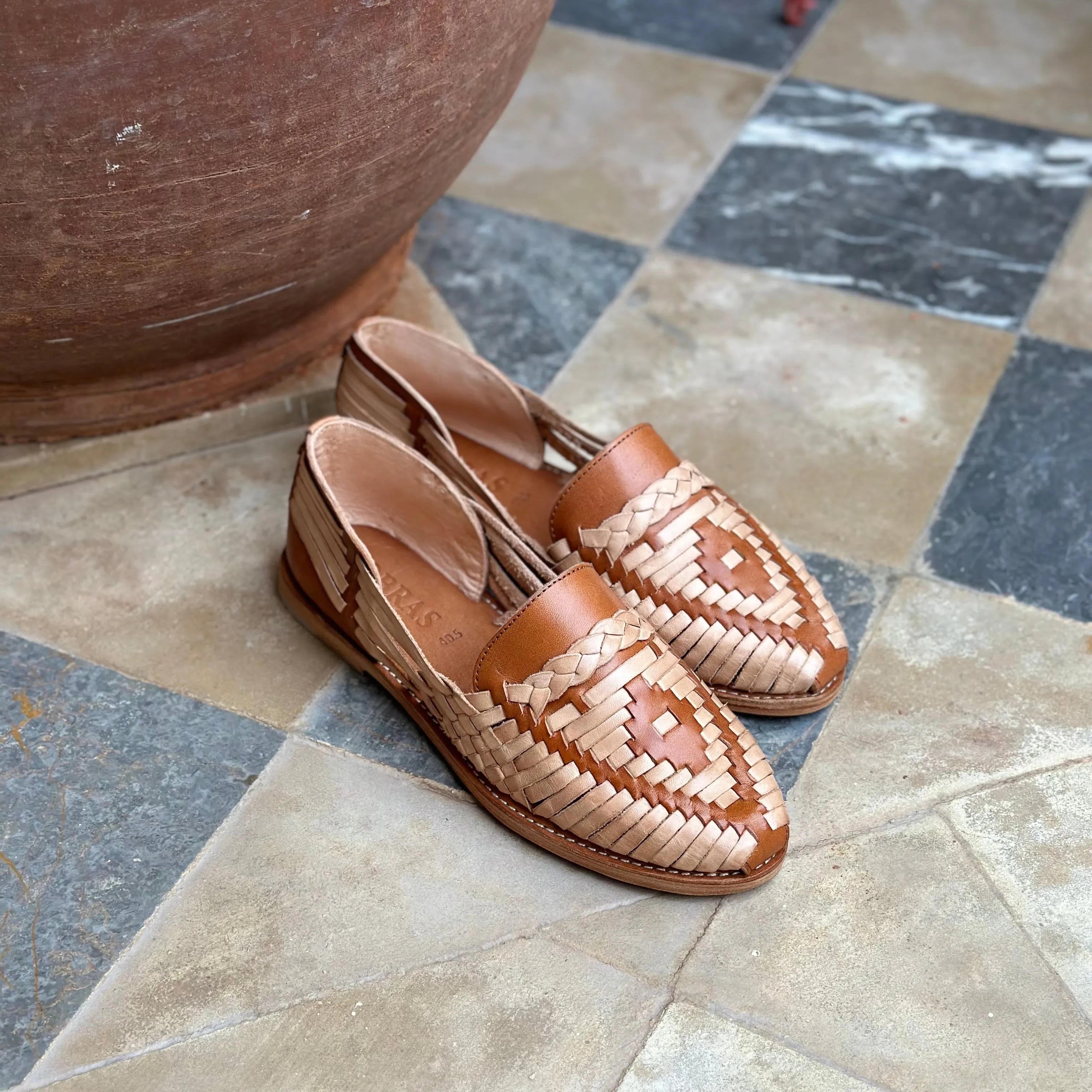 Tan and Cream Leather Isabel Loafer