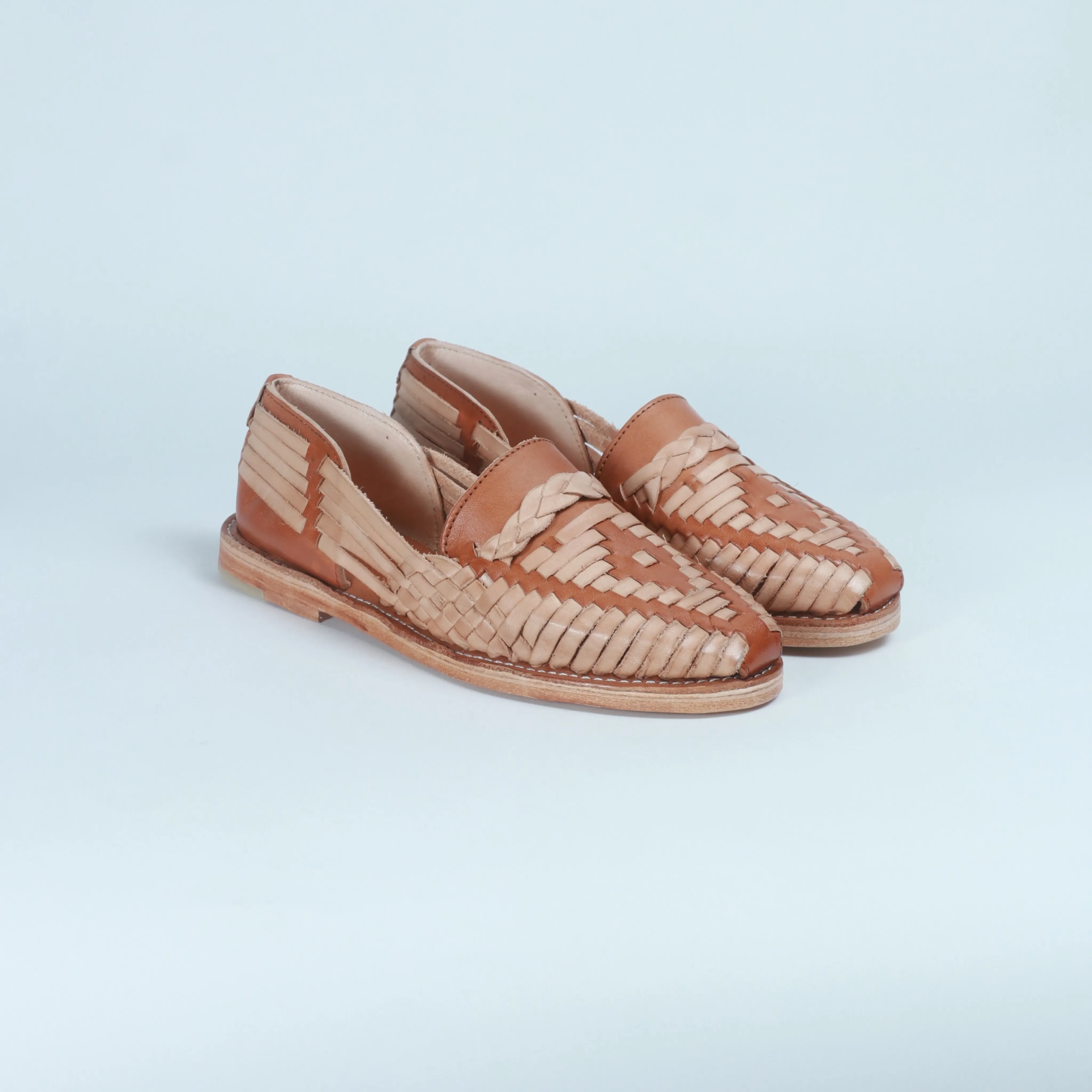 Tan and Cream Leather Isabel Loafer