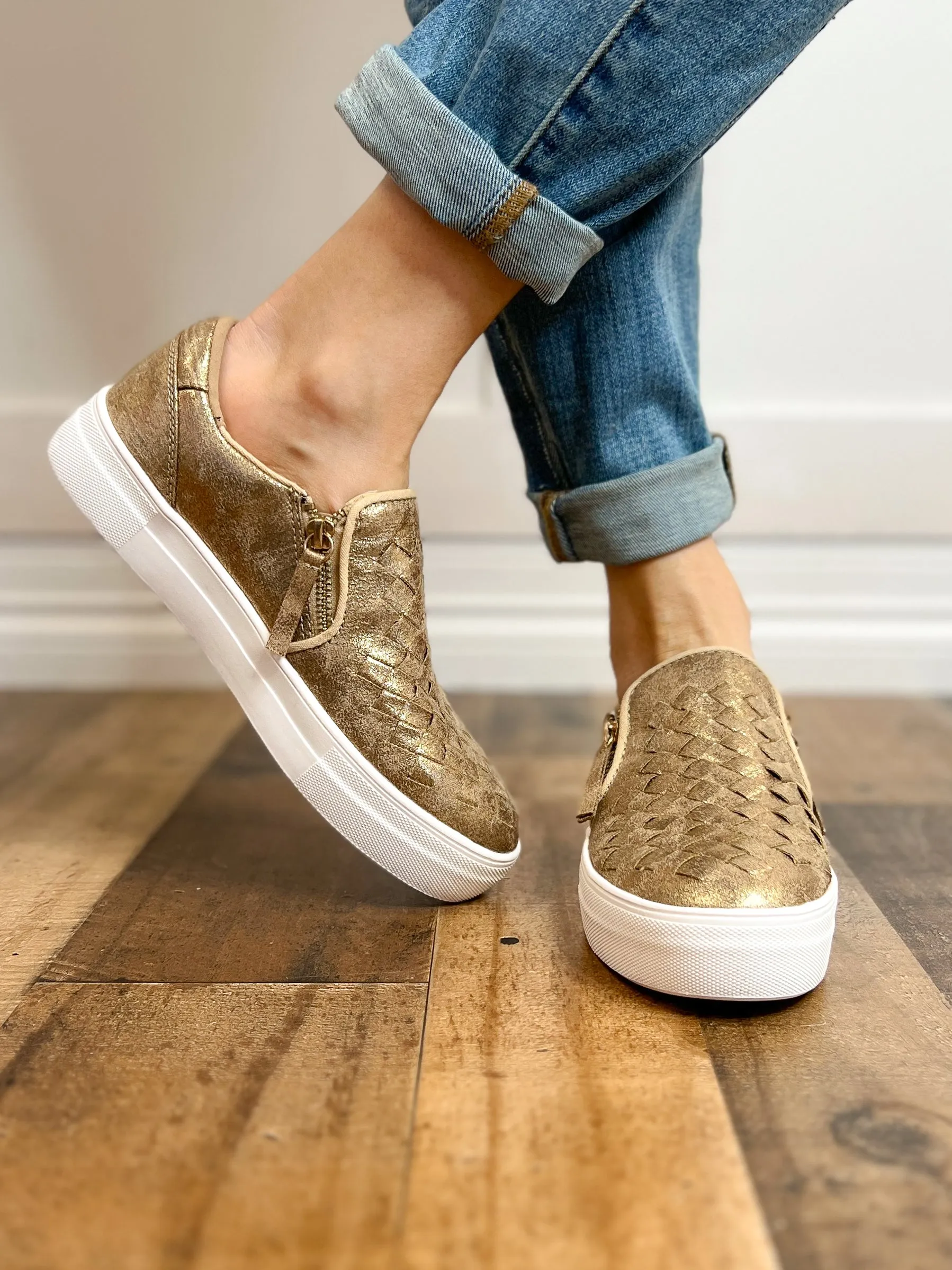 Tiffani - Gold Deck Sneakers