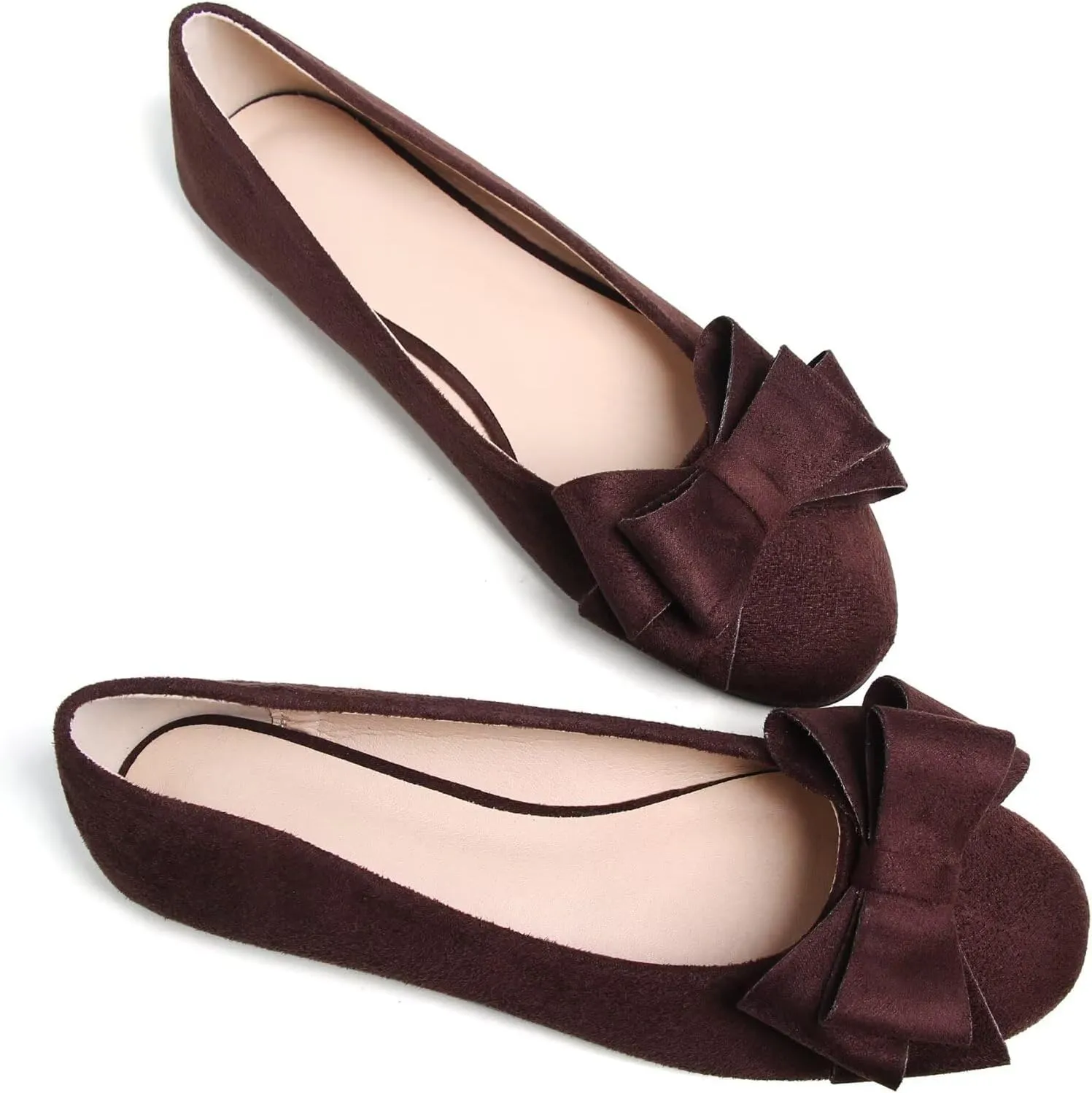 TN TANGNEST Women's Comfortable Pointed Toe Bowknot Flats Slip On Loafers Casual Flats