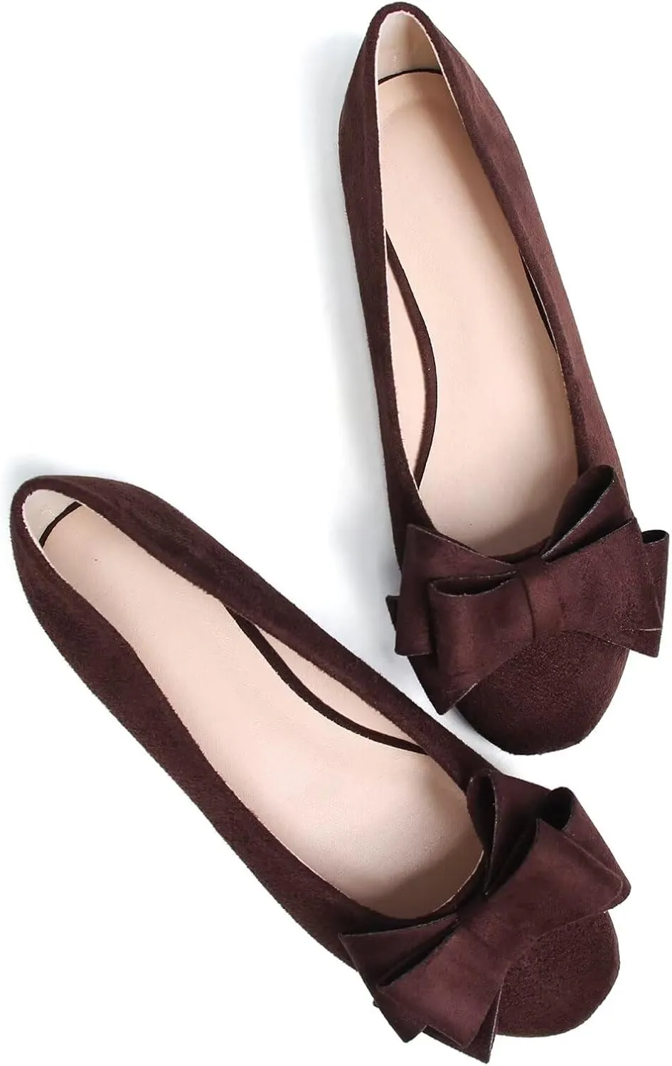 TN TANGNEST Women's Comfortable Pointed Toe Bowknot Flats Slip On Loafers Casual Flats
