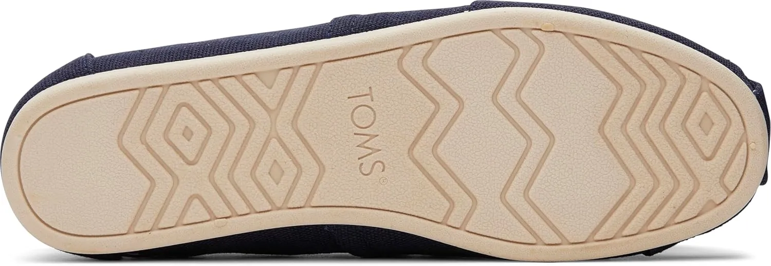 TOMS Men's Alpargata Slip-On Loafer Eco-Friendly Recycled Cotton Canvas, Elastic Gore, Rubber Sole