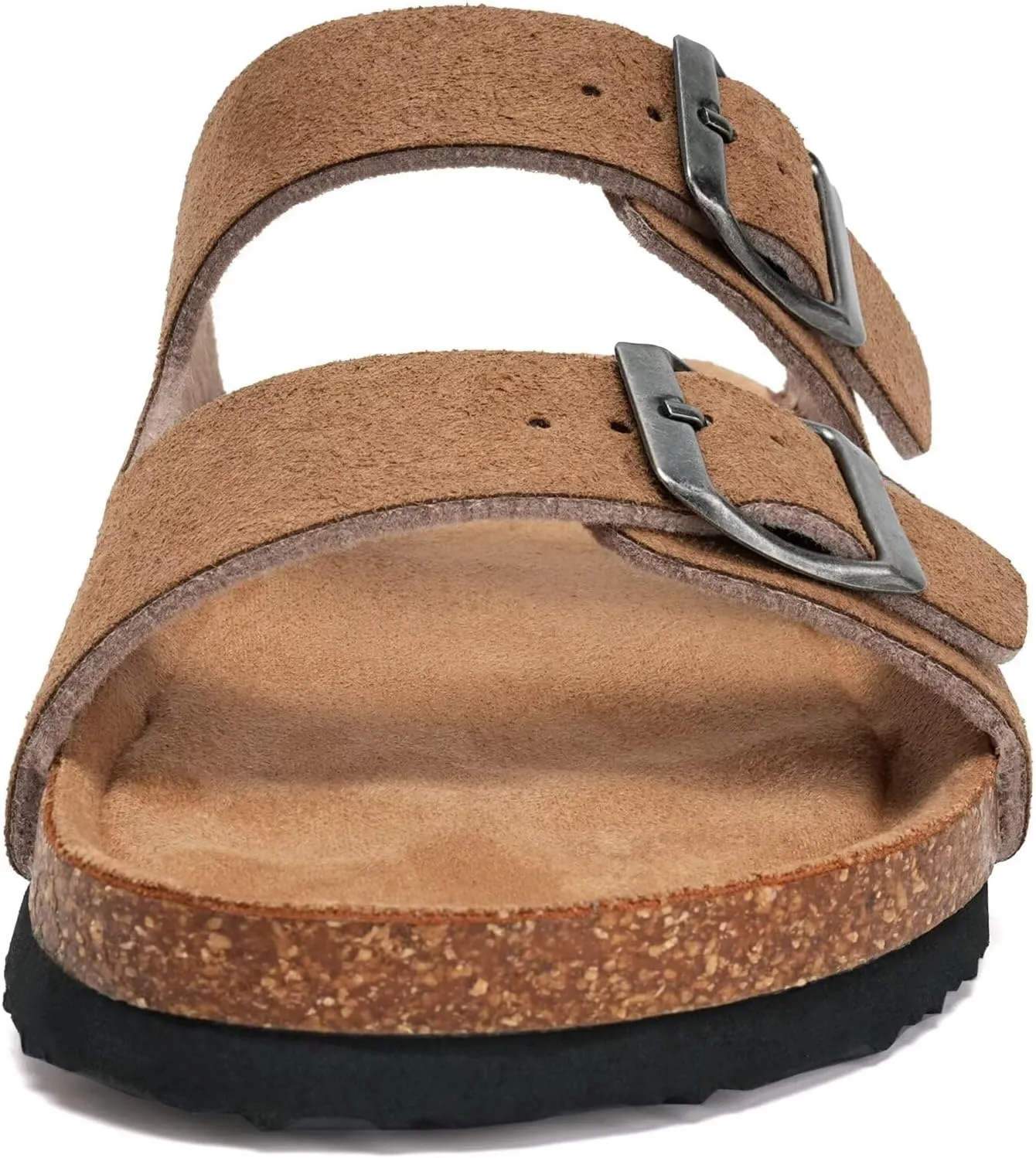 Torotto Womens Slides with Cork Footbed Open Toe Adjustable Webbing Flat Sandals for Walking | Beach | Indoor