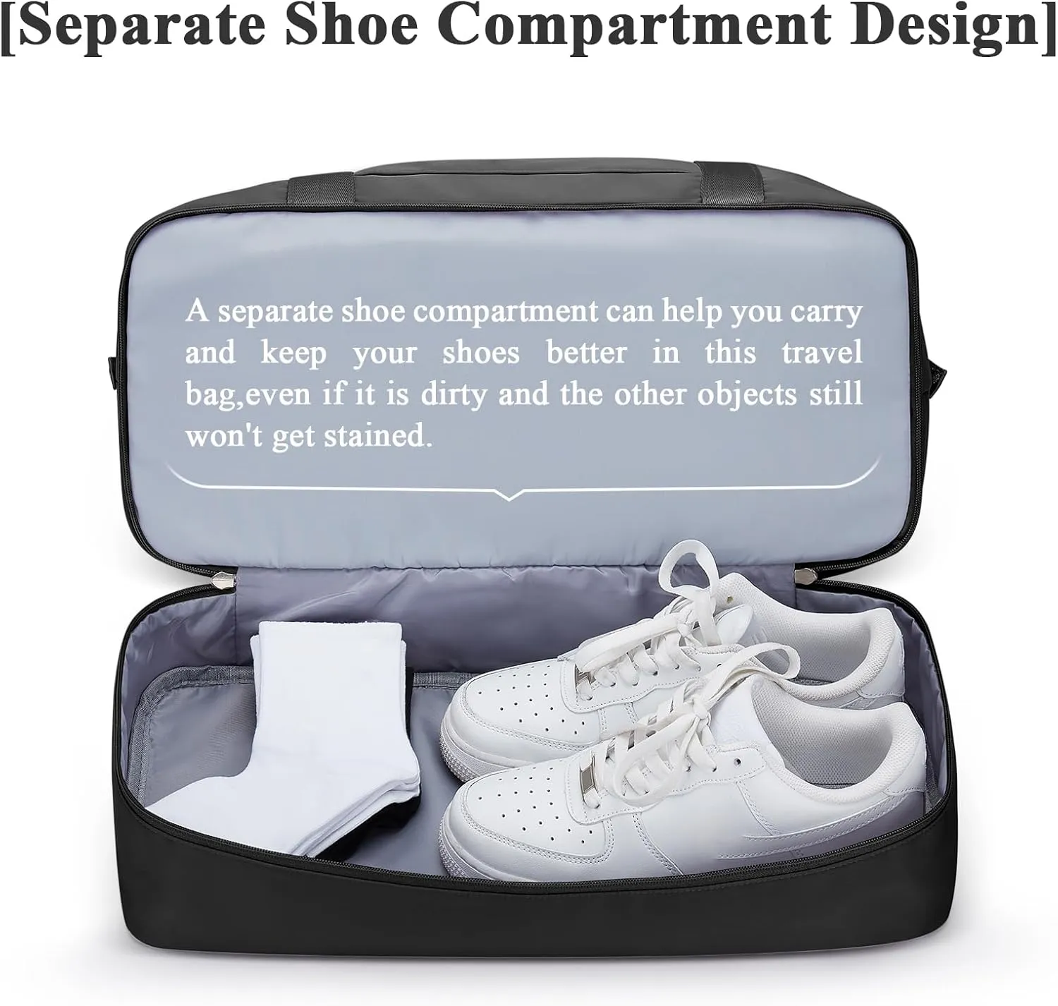 Travel Duffel Bag with Shoes Compartment, Overnight Weekender Bags for Women,Carry on Personal Item Bag,Medium Size