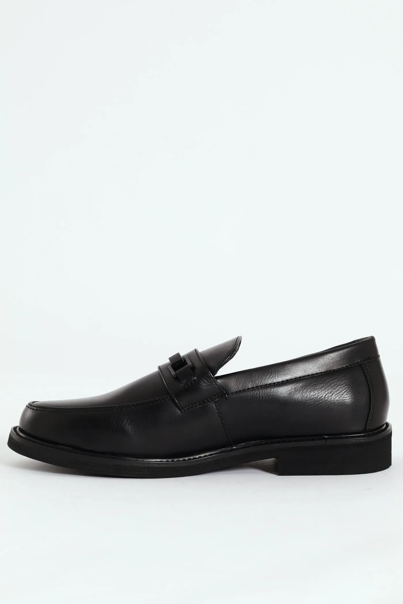 Trim Detail Formal Slip On Loafer  - Black