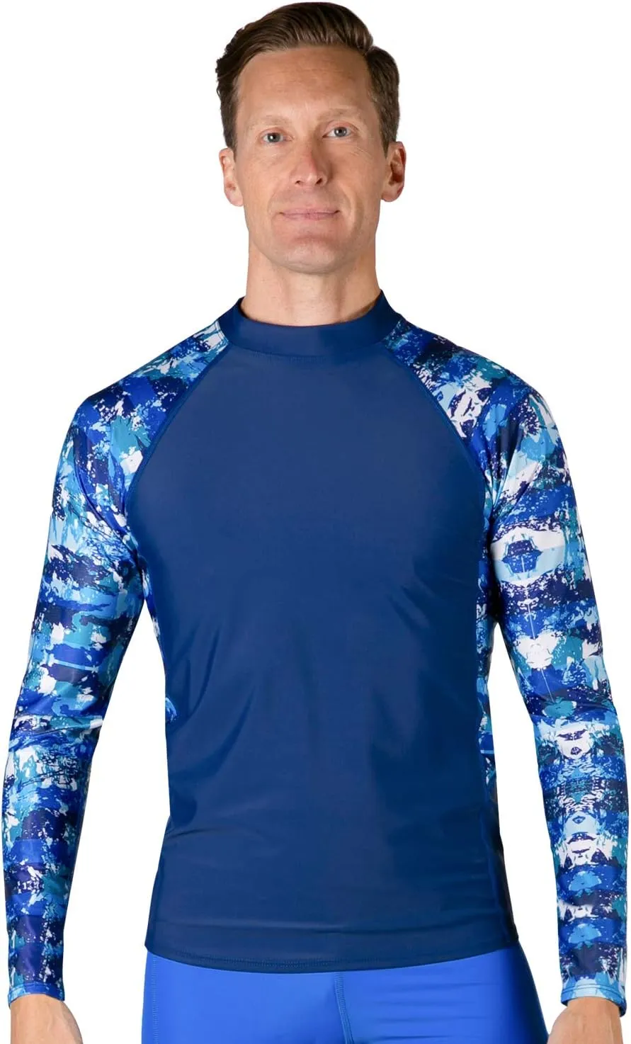 Tuga Men's Swim Performance Rash Guard, UPF 50  Sun Protection, Made in USA
