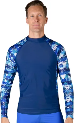 Tuga Men's Swim Performance Rash Guard, UPF 50  Sun Protection, Made in USA
