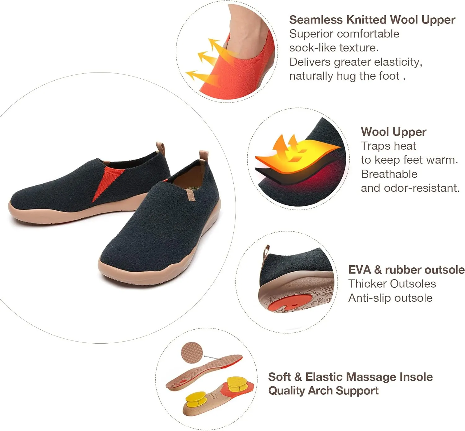 UIN Men's Walking Shoes Slip On Cow Suede Casual Lightweight Comfort Fashion Sneaker Cuenca